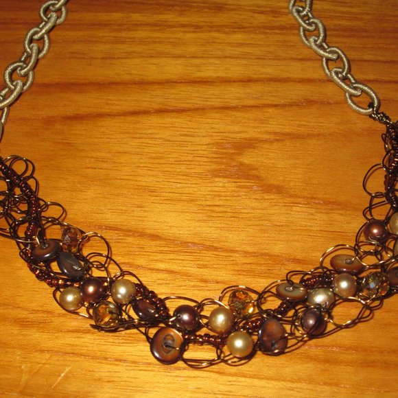 Artisan Bead and Link Necklace - Picture 1 of 8